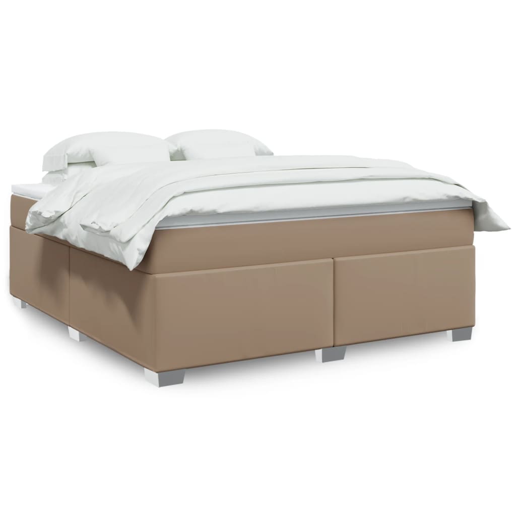 Krevet box spring s madracem cappuccino 180x200 cm umjetna koža