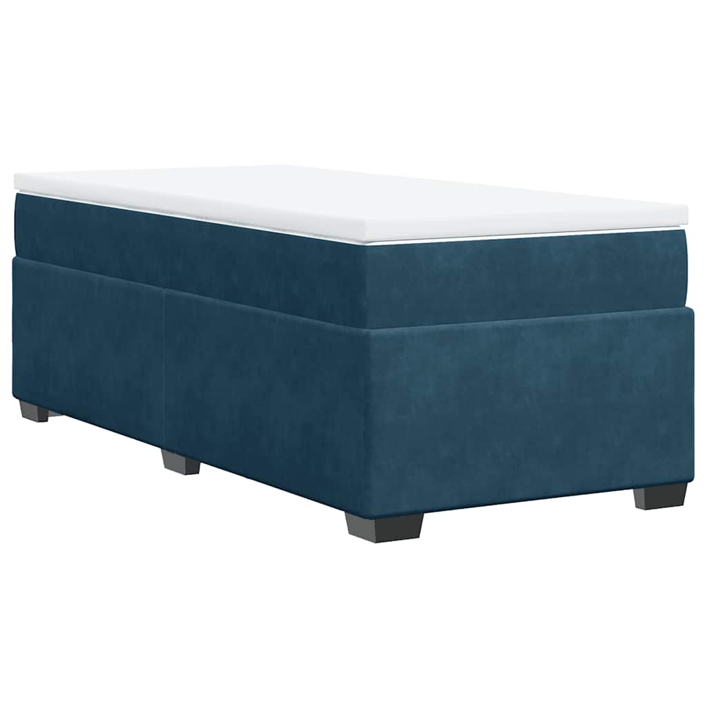 Box spring krevet s madracem tamnoplavi 80 x 200 cm baršunasti