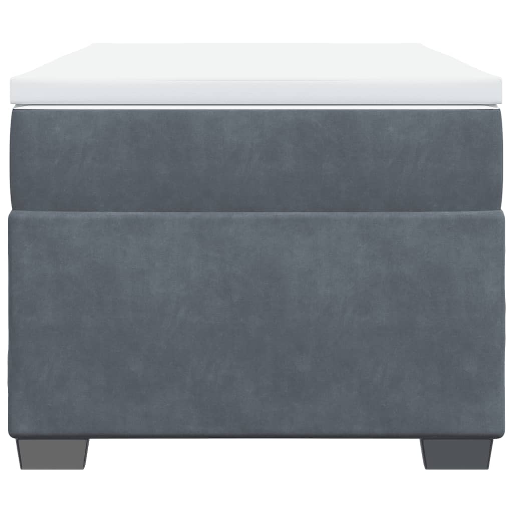 Box spring krevet s madracem tamnosivi 90x190 cm baršunasti