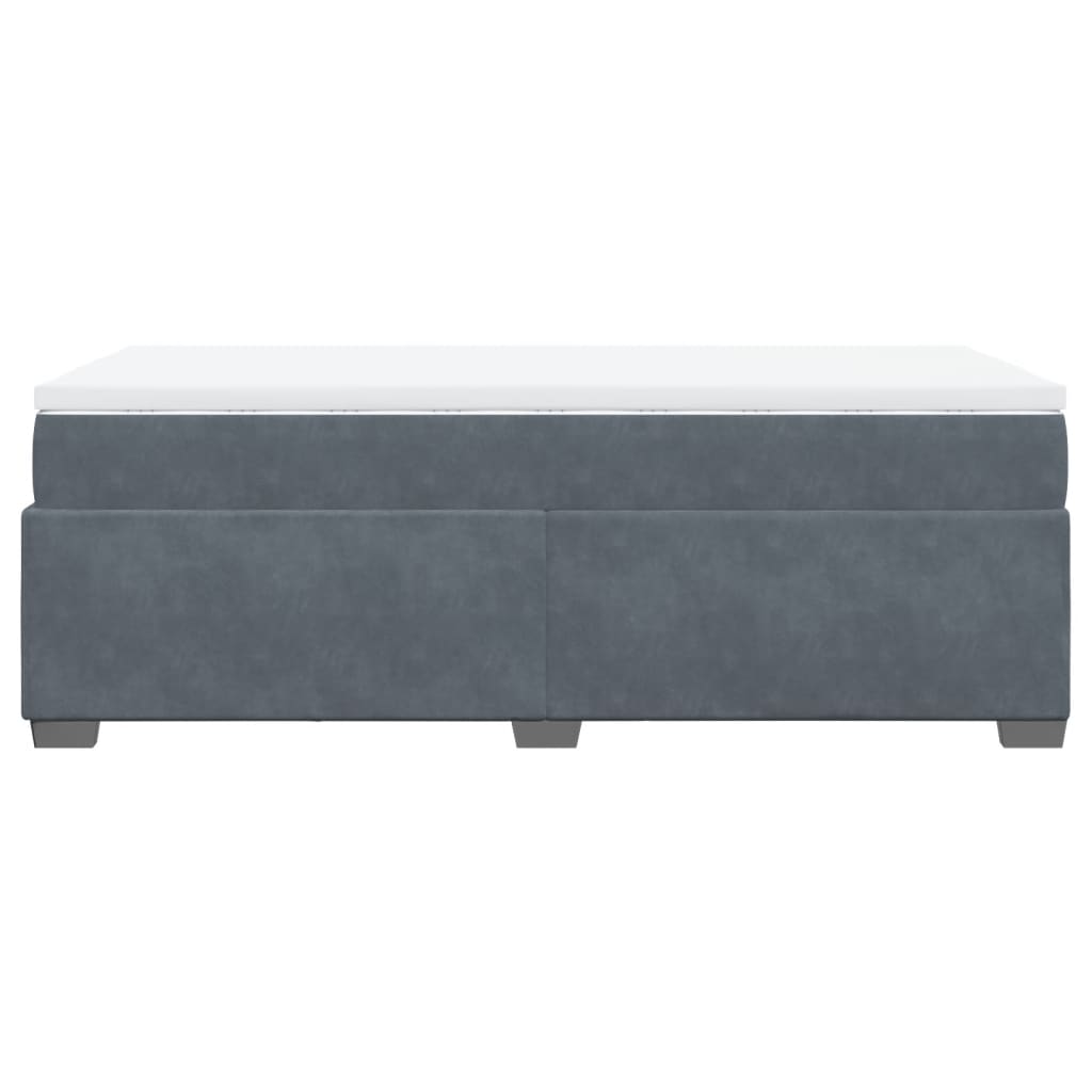 Box spring krevet s madracem tamnosivi 90x190 cm baršunasti