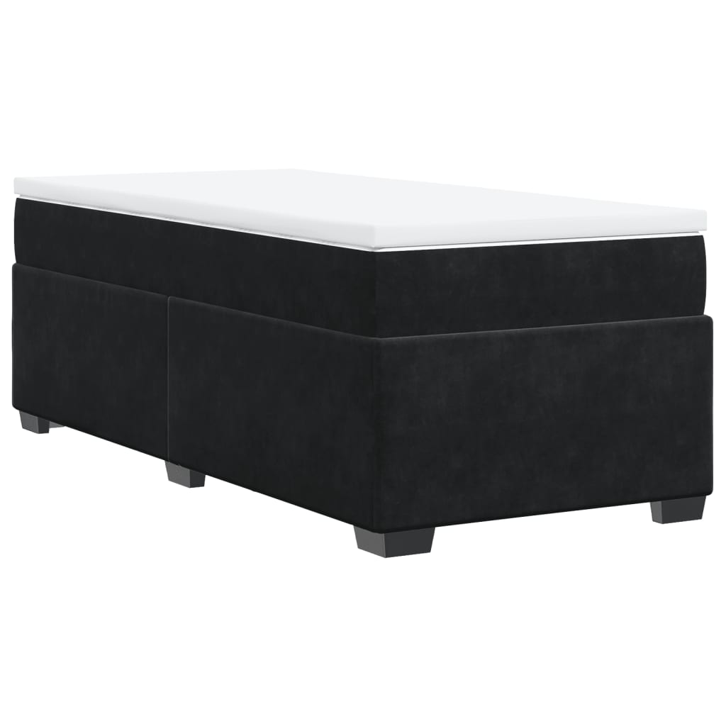 Box spring krevet s madracem crni 90x190 cm baršunasti