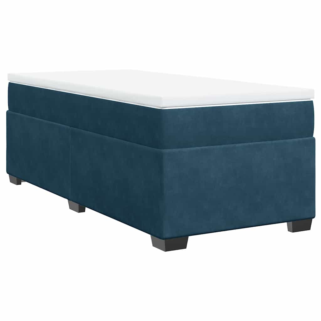 Box spring krevet s madracem tamnoplavi 90x190 cm baršunasti