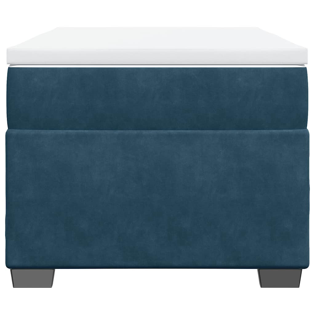 Box spring krevet s madracem tamnoplavi 90x190 cm baršunasti