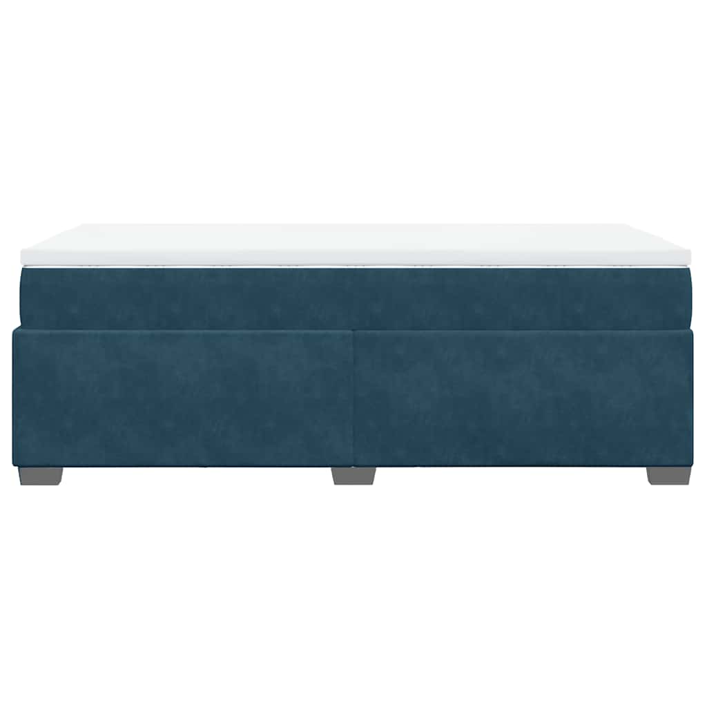 Box spring krevet s madracem tamnoplavi 90x190 cm baršunasti