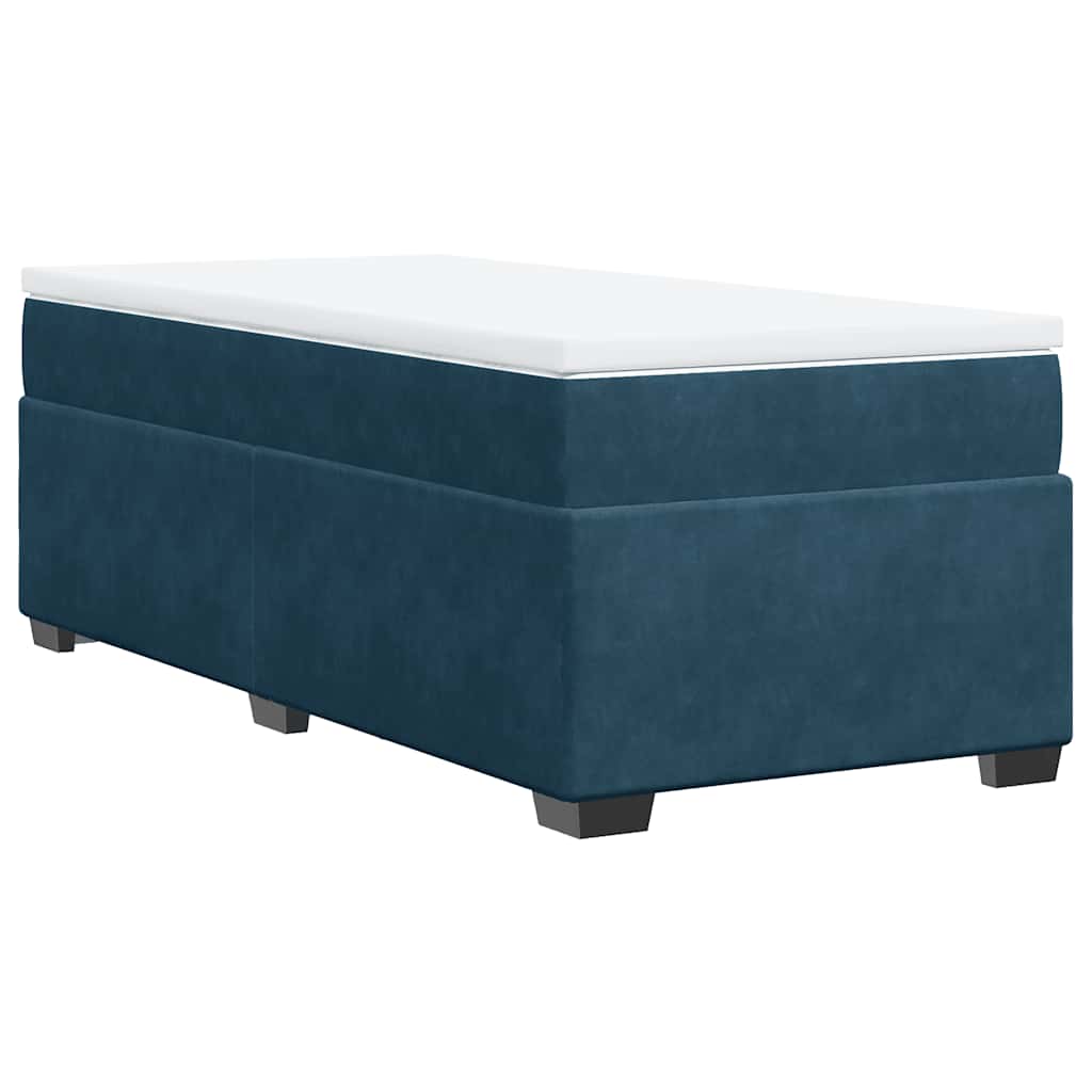Box spring krevet s madracem tamnoplavi 90x190 cm baršunasti
