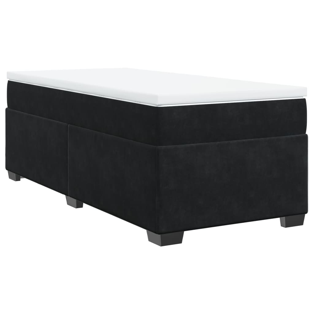 Box spring krevet s madracem crni 90x200 cm baršunasti