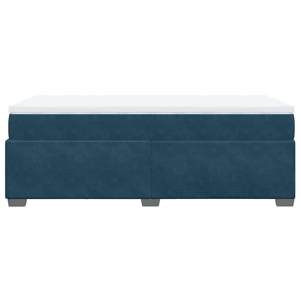 Box spring krevet s madracem tamnoplavi 90x200 cm baršunasti