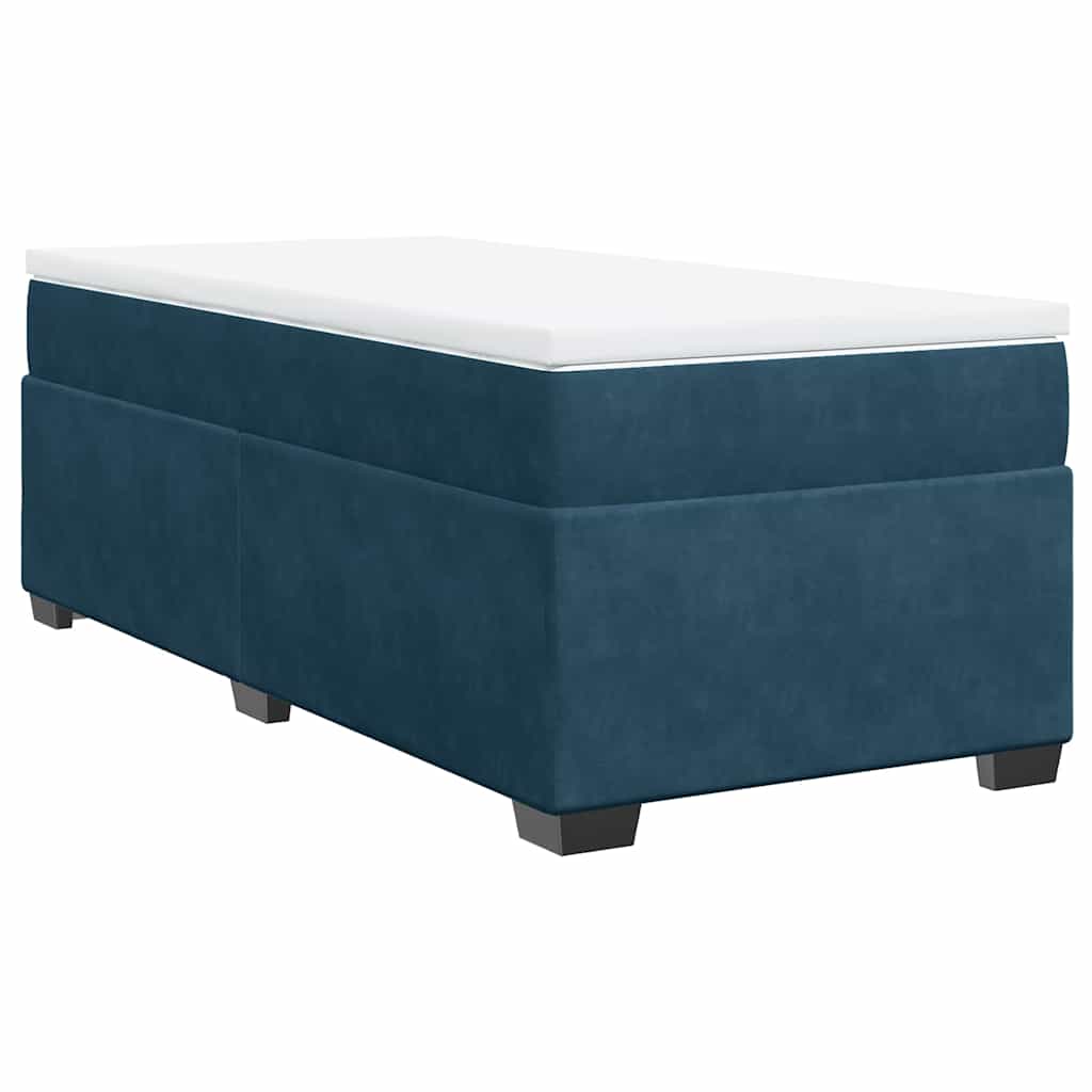 Box spring krevet s madracem tamnoplavi 90x200 cm baršunasti