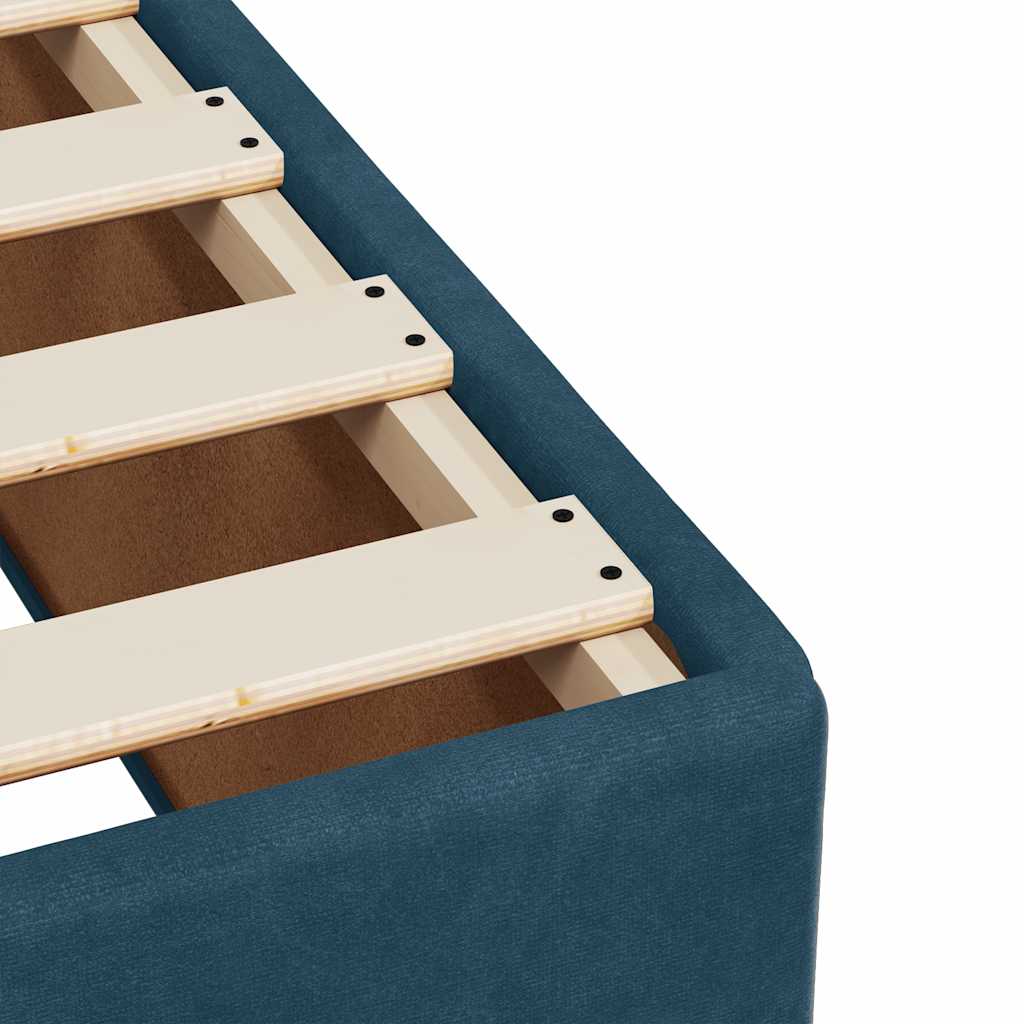 Box spring krevet s madracem tamnoplavi 90x200 cm baršunasti