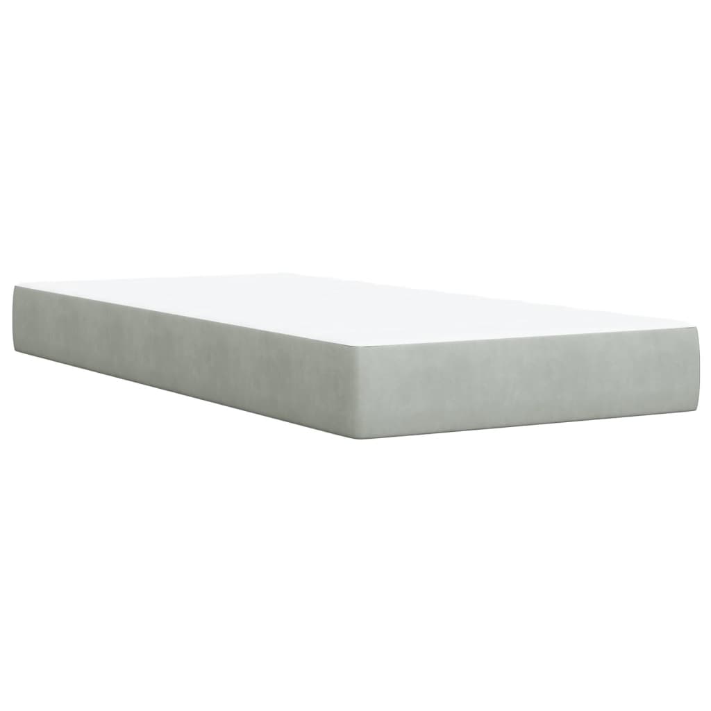 Box spring krevet s madracem svjetlosivi 100x200 cm baršunasti