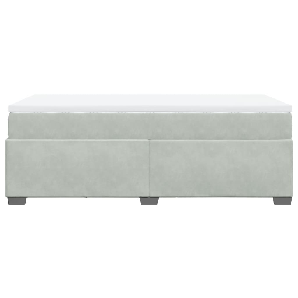 Box spring krevet s madracem svjetlosivi 100x200 cm baršunasti