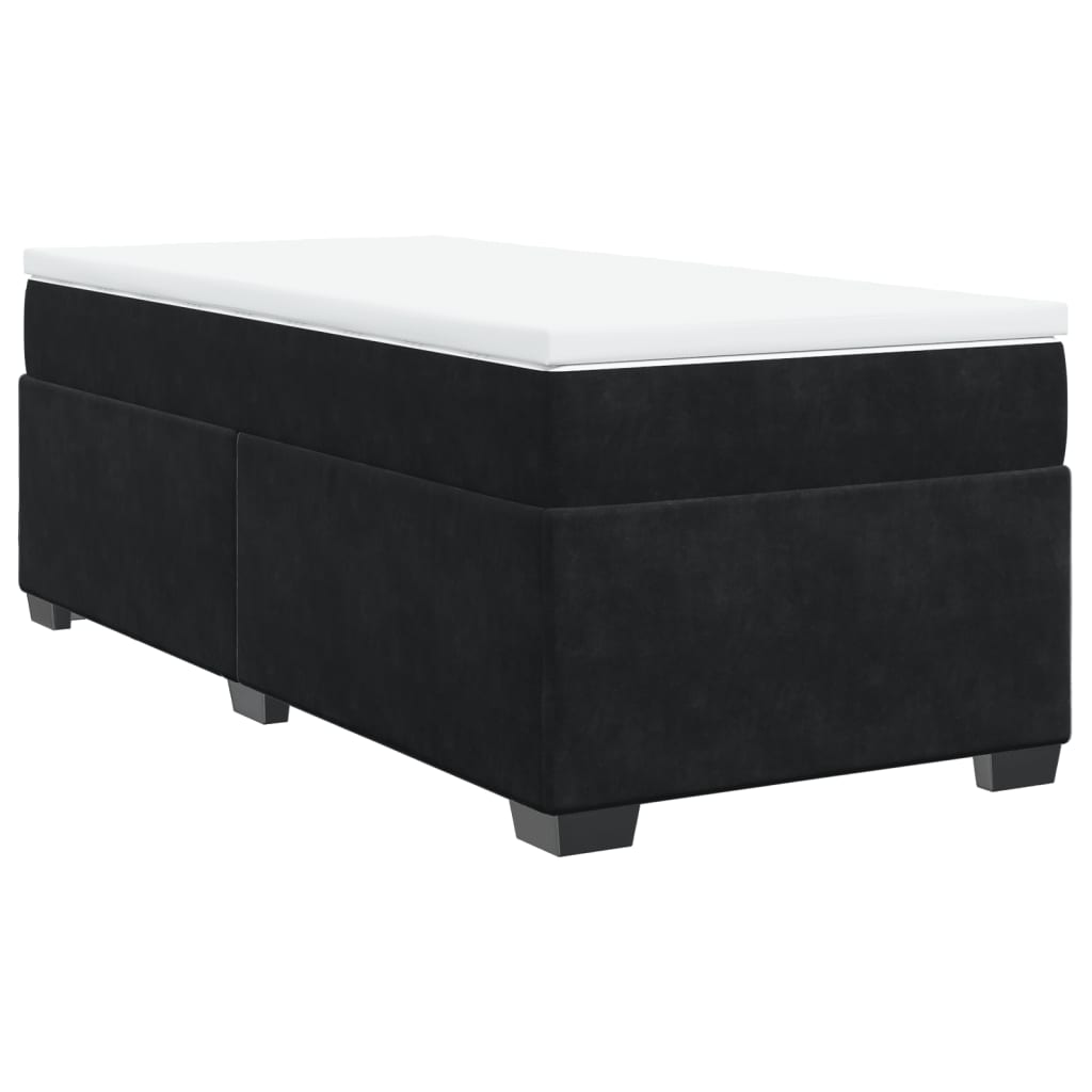Box spring krevet s madracem crni 100x200 cm baršunasti