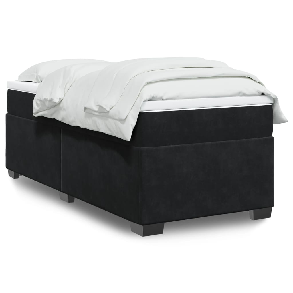 Box spring krevet s madracem crni 100x200 cm baršunasti