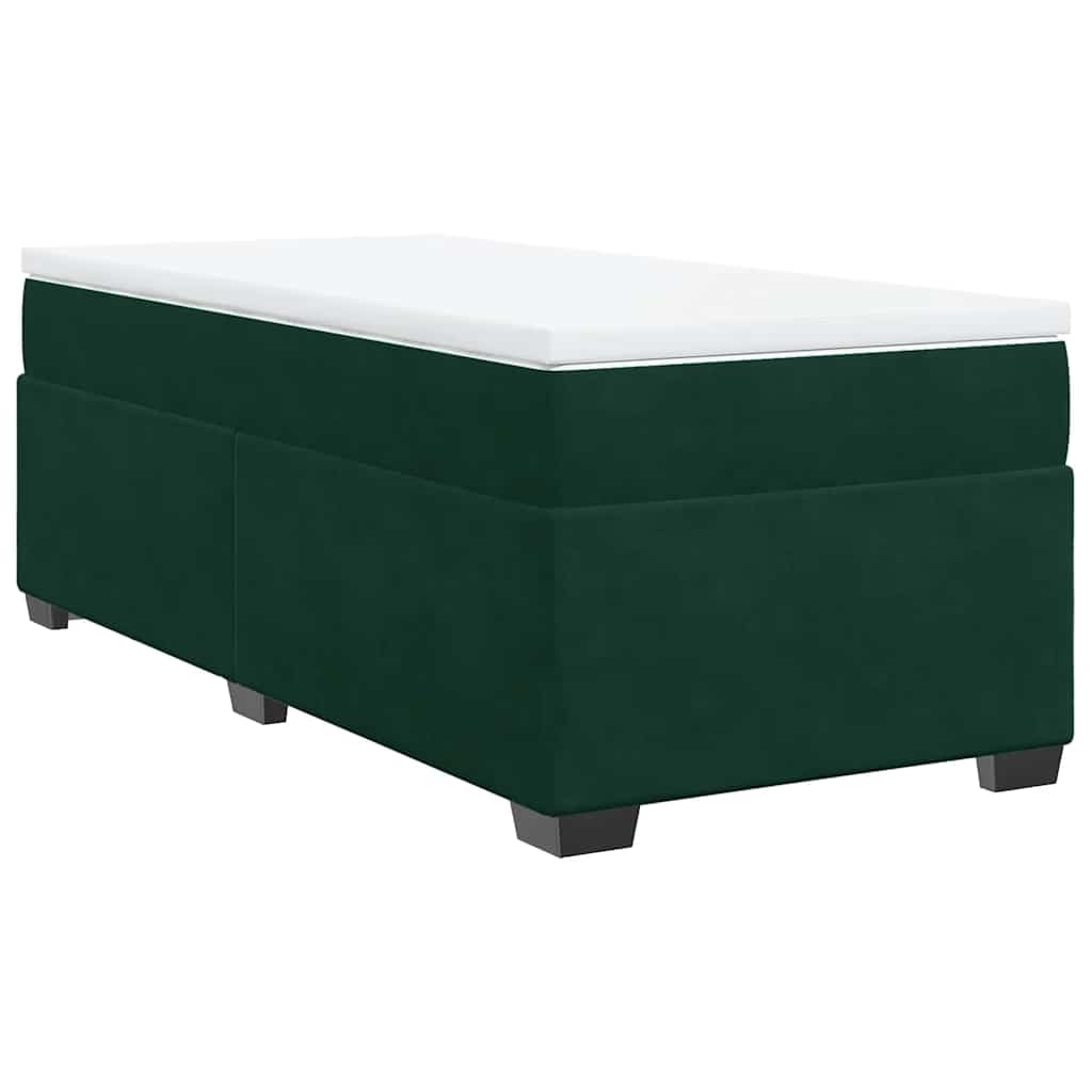 Box spring krevet s madracem tamnozeleni 100x200 cm baršunasti
