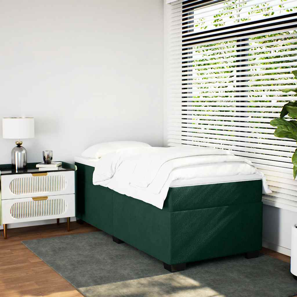 Box spring krevet s madracem tamnozeleni 100x200 cm baršunasti