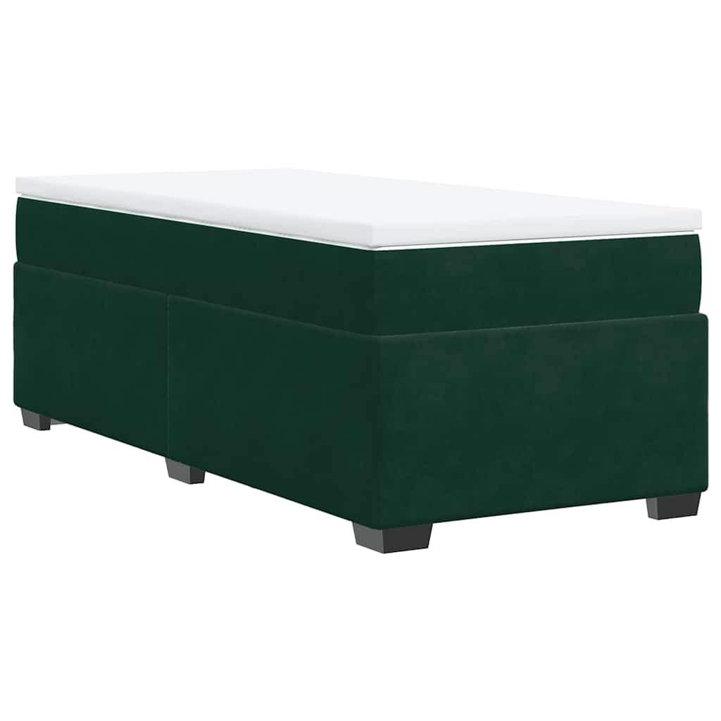 Box spring krevet s madracem tamnozeleni 100x200 cm baršunasti
