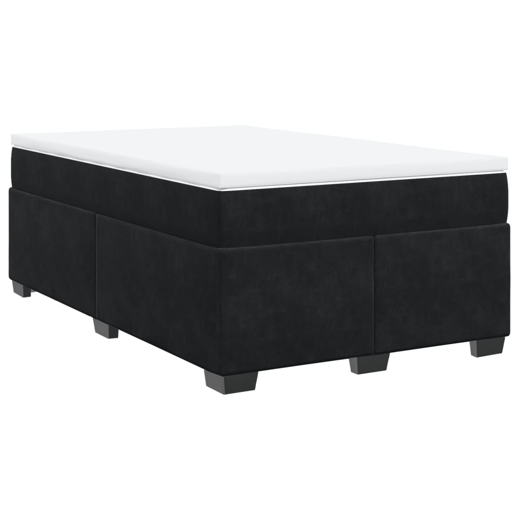 Krevet box spring s madracem crni 120 x 190 cm baršunasti