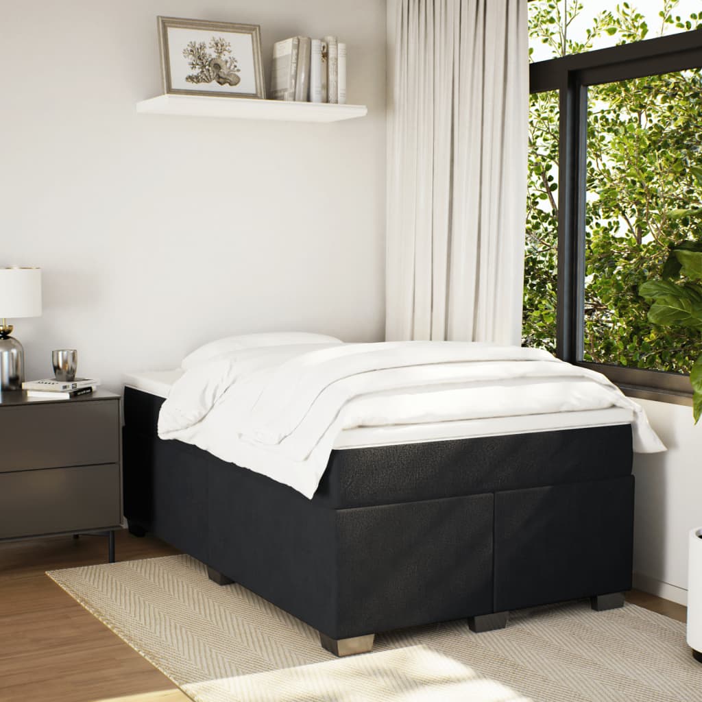 Krevet box spring s madracem crni 120 x 190 cm baršunasti