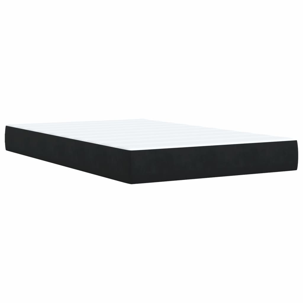 Krevet box spring s madracem crni 120 x 190 cm baršunasti