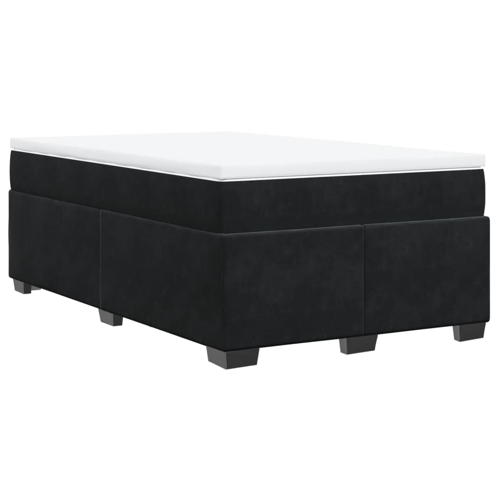 Krevet box spring s madracem crni 120 x 190 cm baršunasti