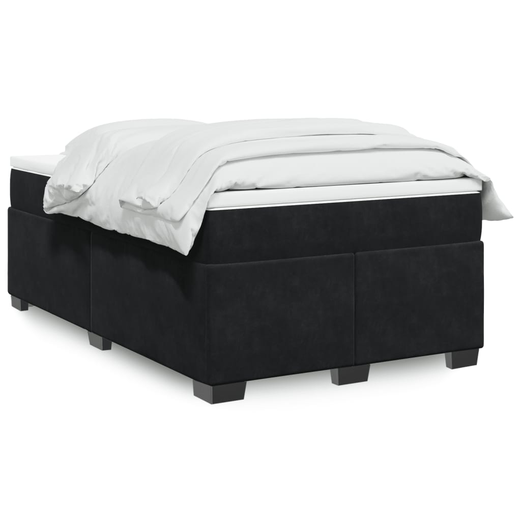 Krevet box spring s madracem crni 120 x 190 cm baršunasti