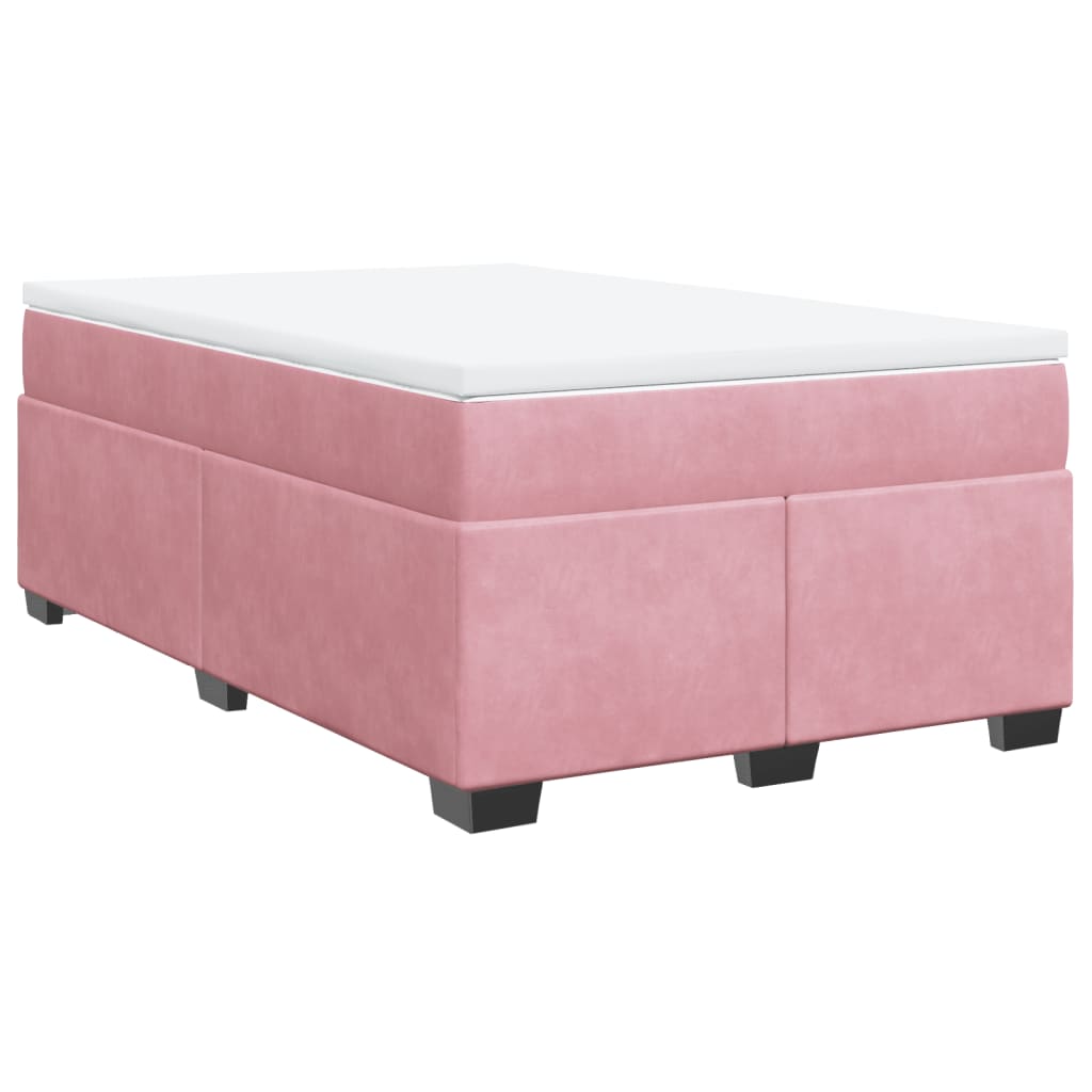 Box spring krevet s madracem ružičasti 120 x 200 cm baršunasti