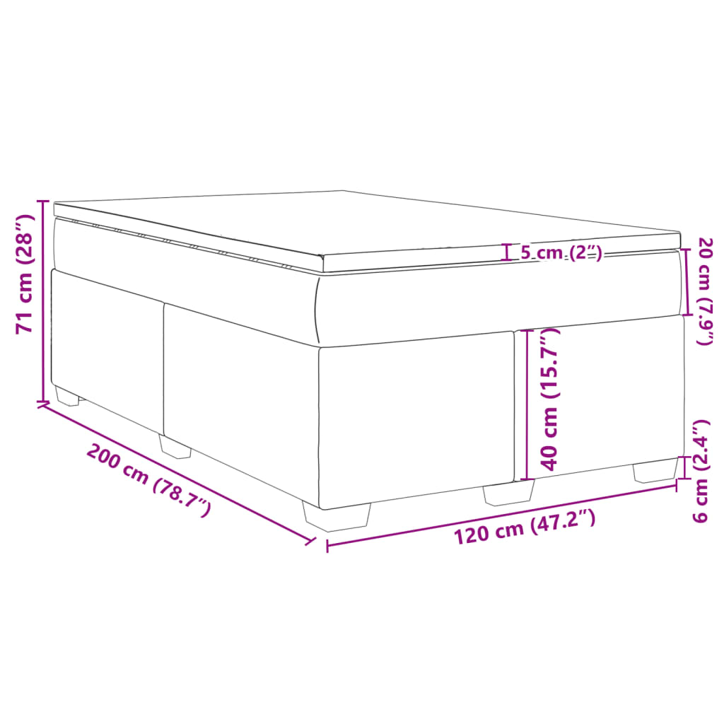 Box spring krevet s madracem ružičasti 120 x 200 cm baršunasti