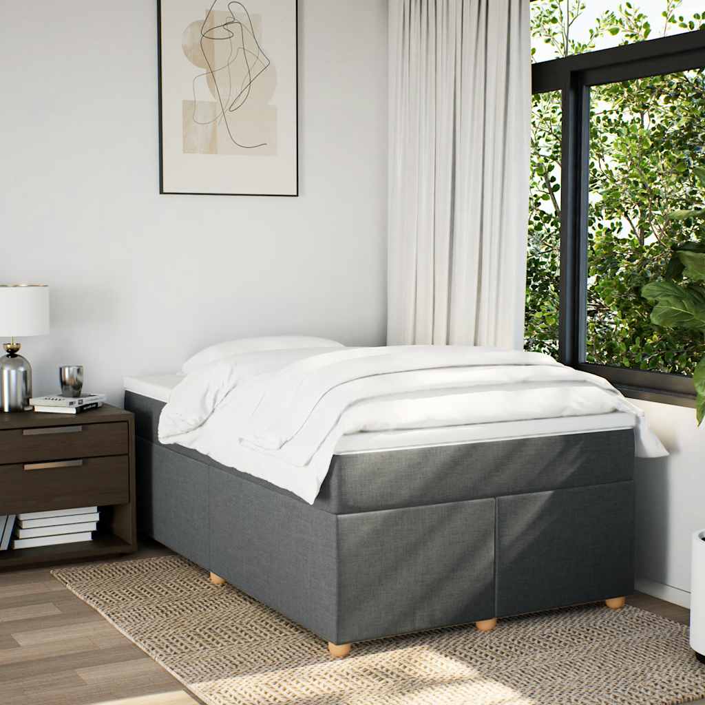 Krevet box spring s madracem tamnosivi 120 x 190 cm tkanina