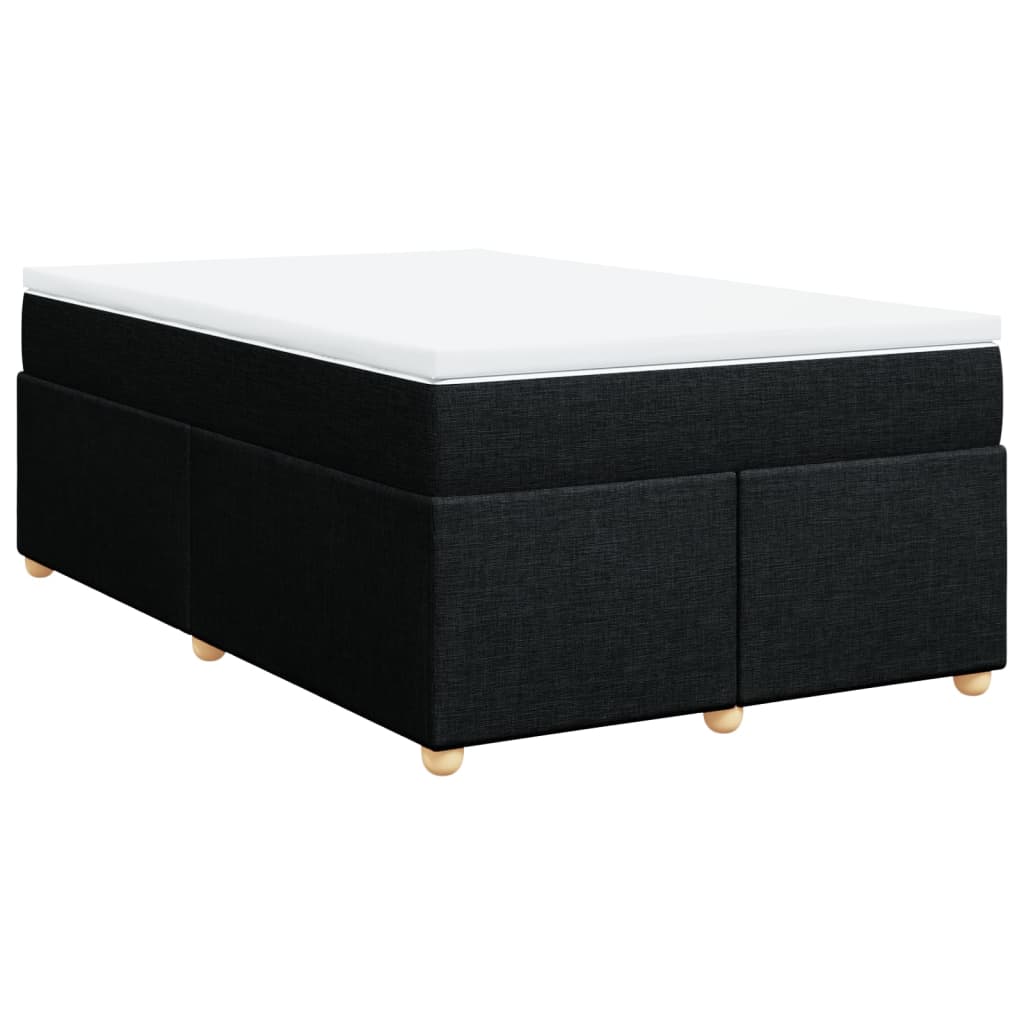 Krevet box spring s madracem crni 120 x 190 cm od tkanine