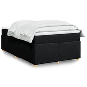 Krevet box spring s madracem crni 120 x 190 cm od tkanine