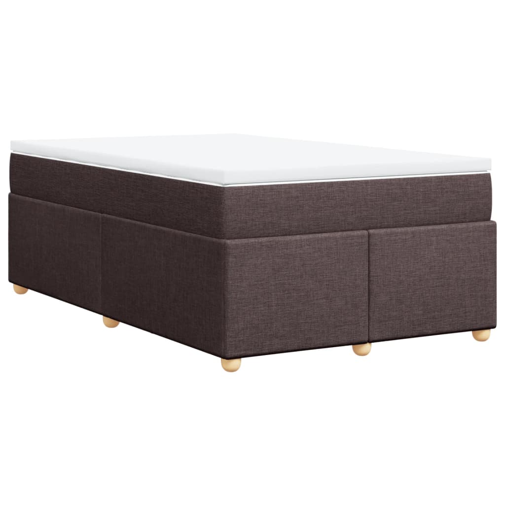 Krevet box spring s madracem tamnosmeđi 120 x 190 cm od tkanine