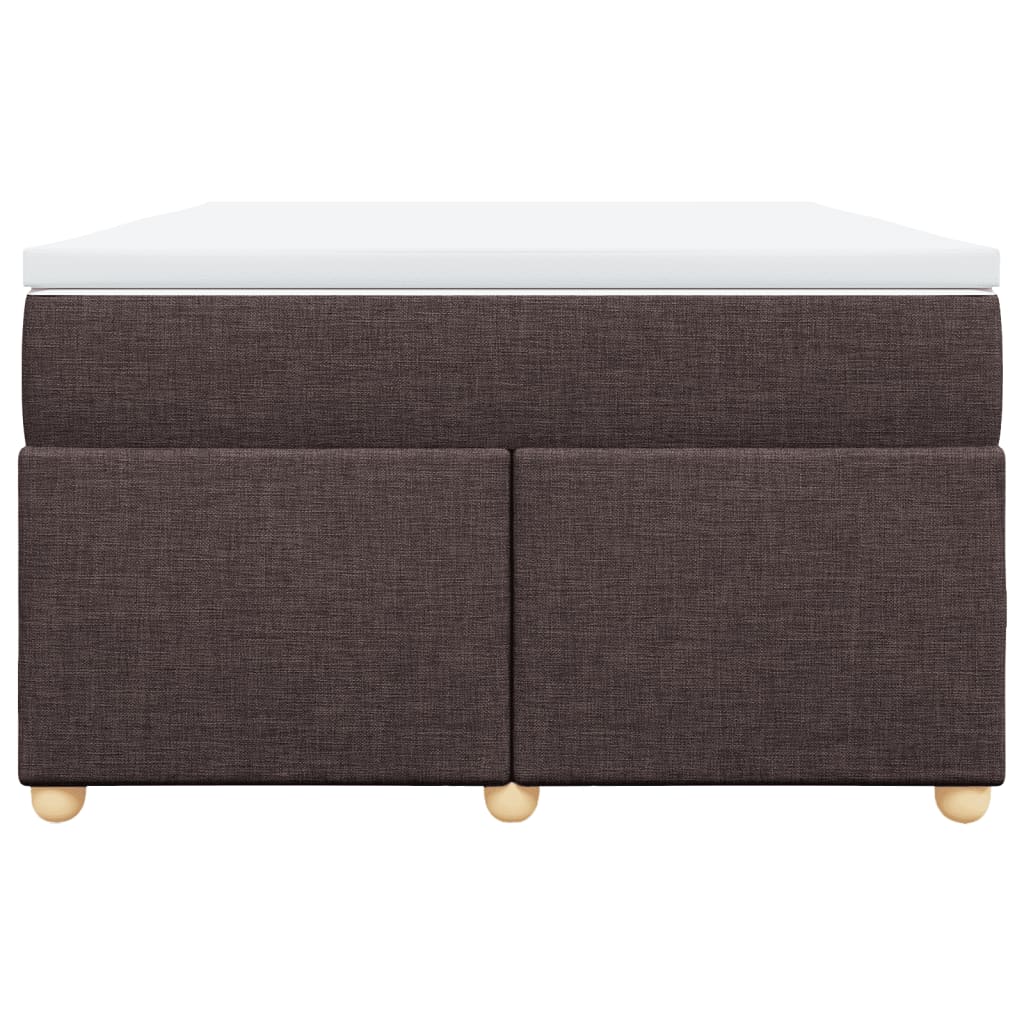 Krevet box spring s madracem tamnosmeđi 120 x 190 cm od tkanine