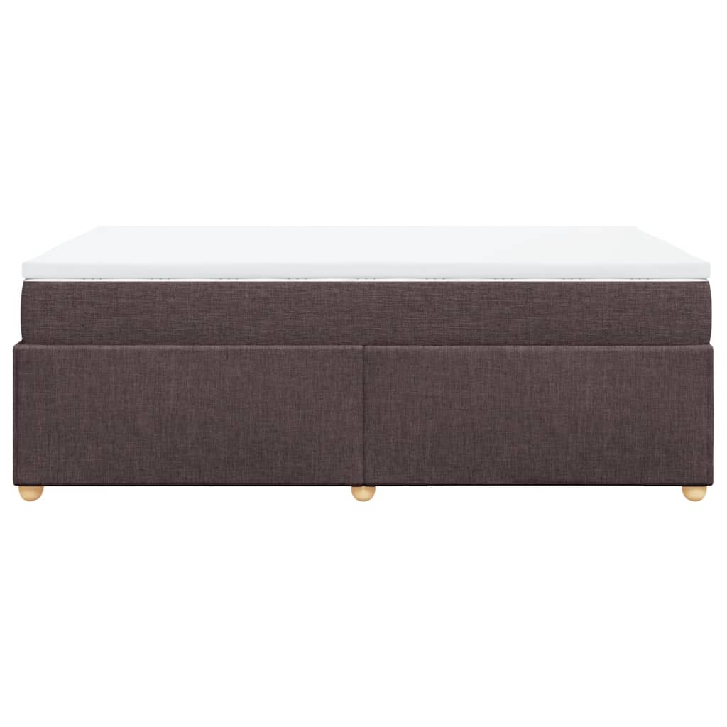 Krevet box spring s madracem tamnosmeđi 120 x 190 cm od tkanine