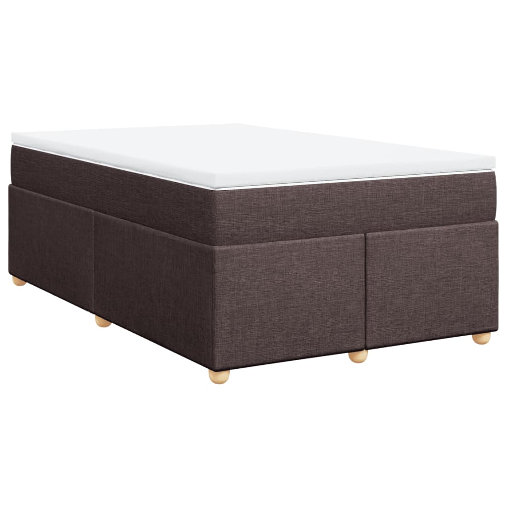 Krevet box spring s madracem tamnosmeđi 120 x 190 cm od tkanine