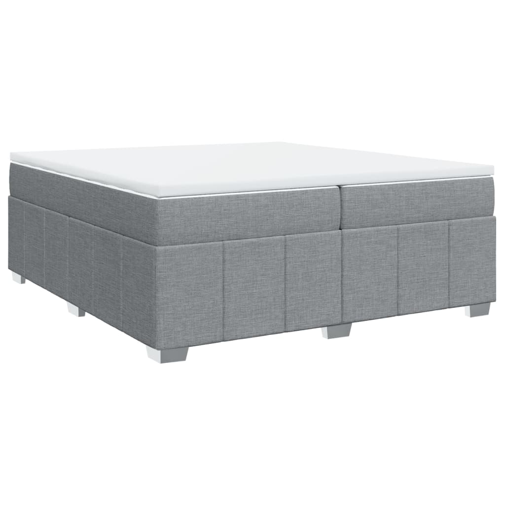Krevet s oprugama i madracem svjetlosivi 200 x 200cm od tkanine