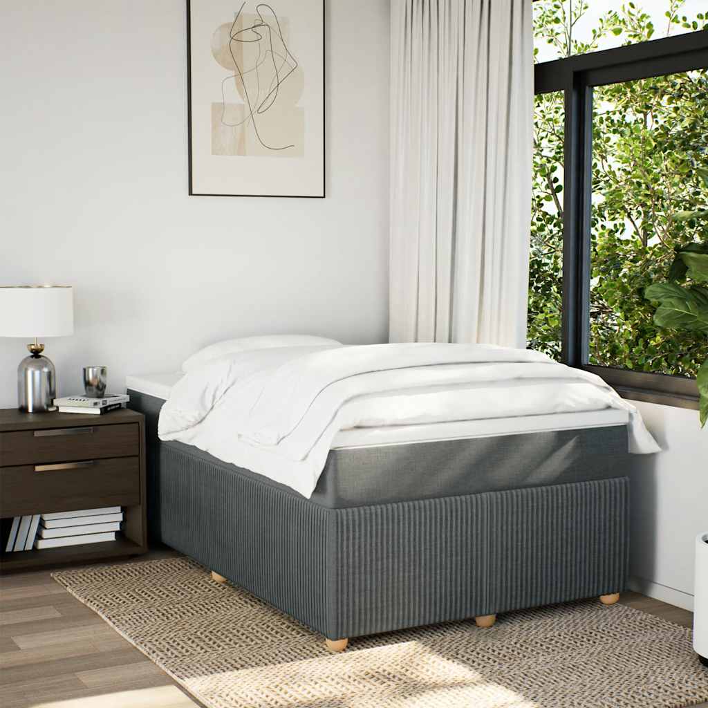 Krevet box spring s madracem tamnosivi 120 x 190 cm tkanina