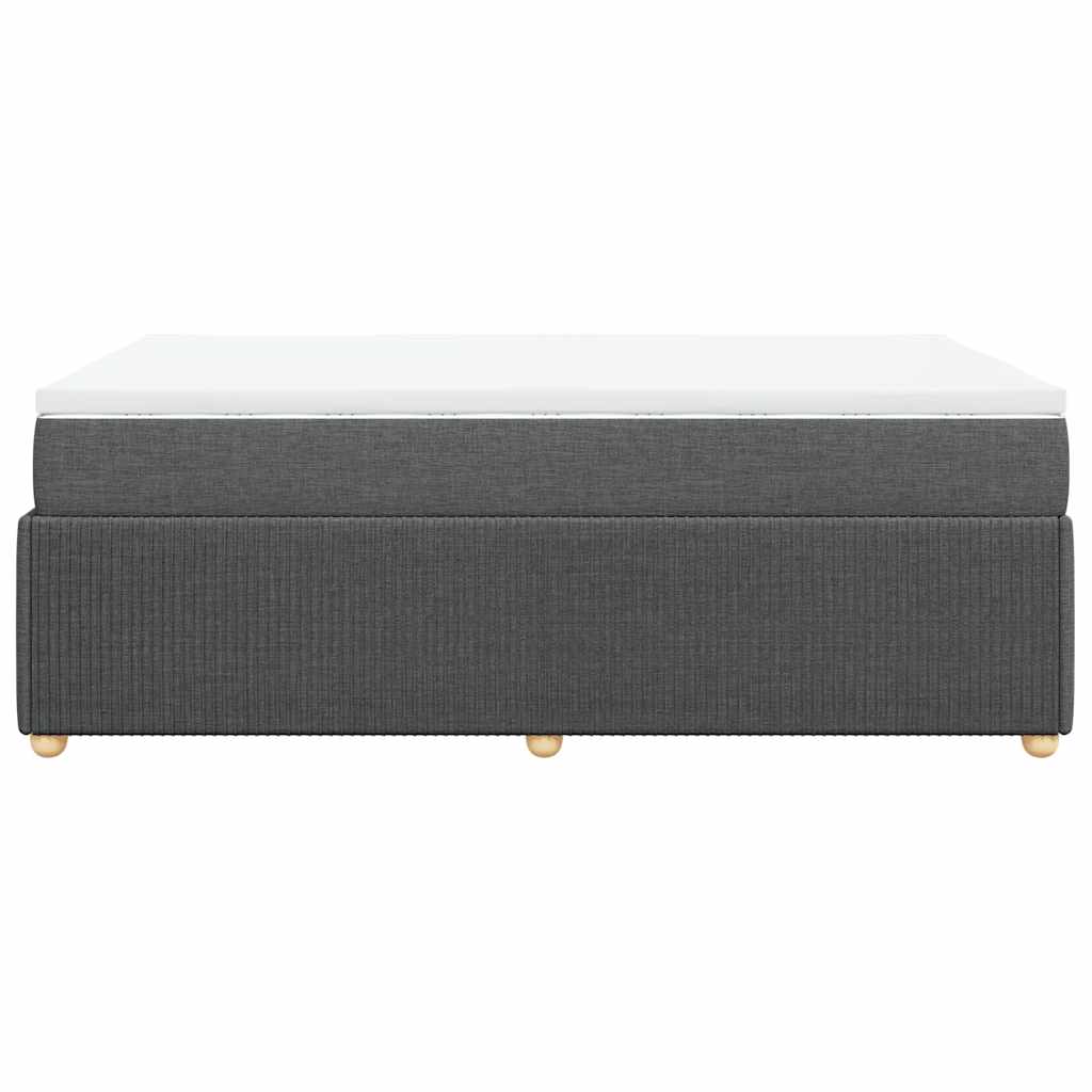 Krevet box spring s madracem tamnosivi 120 x 190 cm tkanina