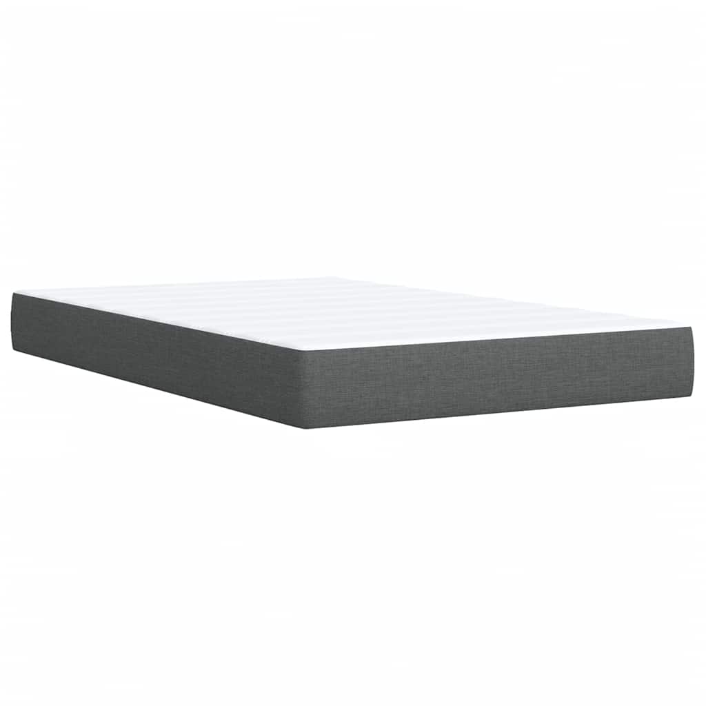 Krevet box spring s madracem tamnosivi 120 x 190 cm tkanina