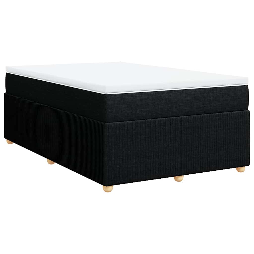 Krevet box spring s madracem crni 120 x 190 cm od tkanine