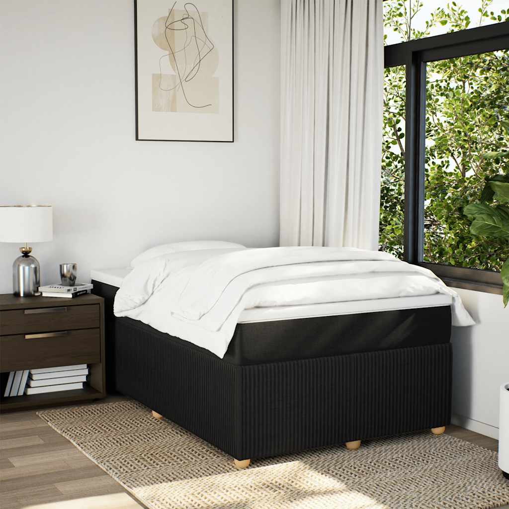 Krevet box spring s madracem crni 120 x 190 cm od tkanine
