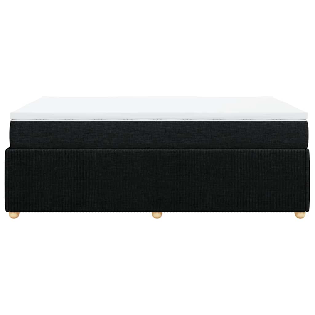 Krevet box spring s madracem crni 120 x 190 cm od tkanine