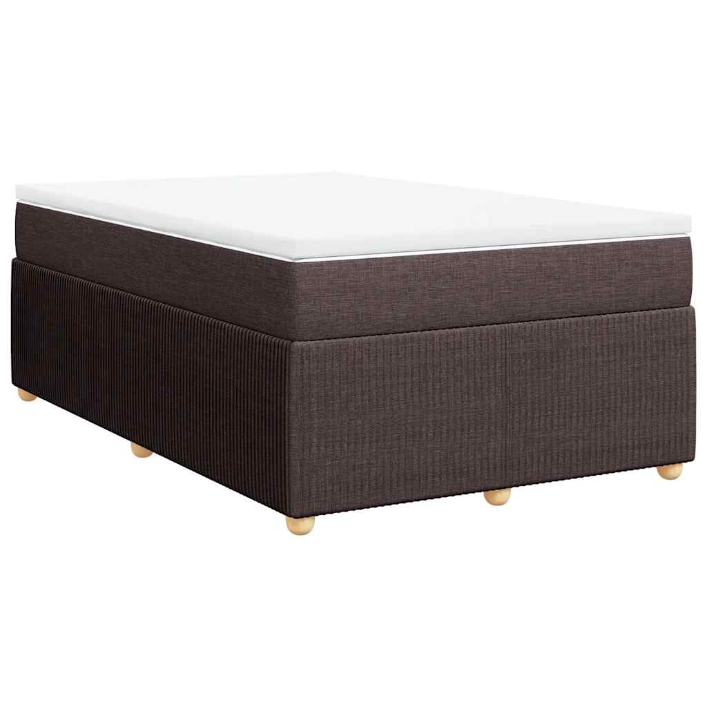 Krevet box spring s madracem tamnosmeđi 120 x 190 cm od tkanine