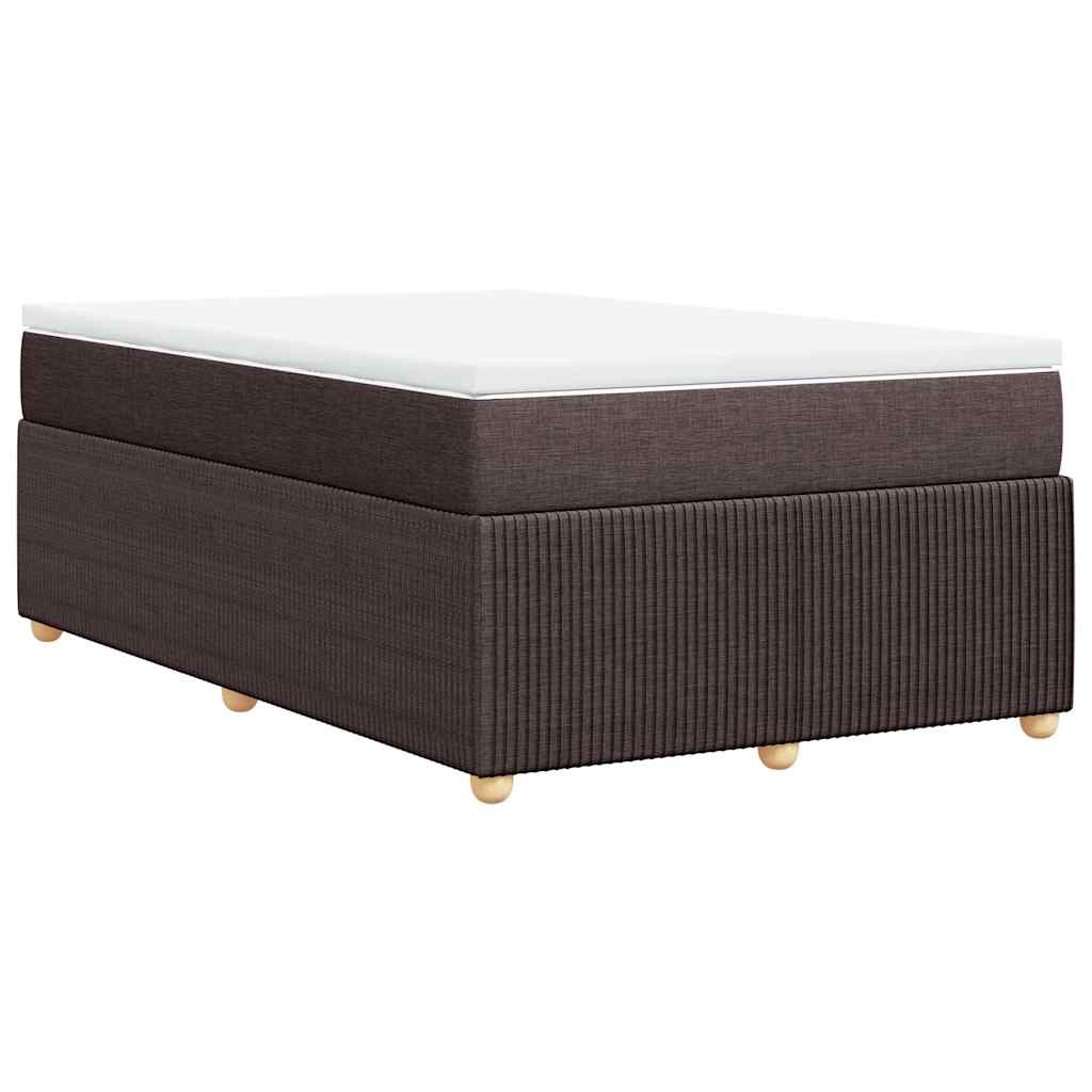 Krevet box spring s madracem tamnosmeđi 120 x 190 cm od tkanine