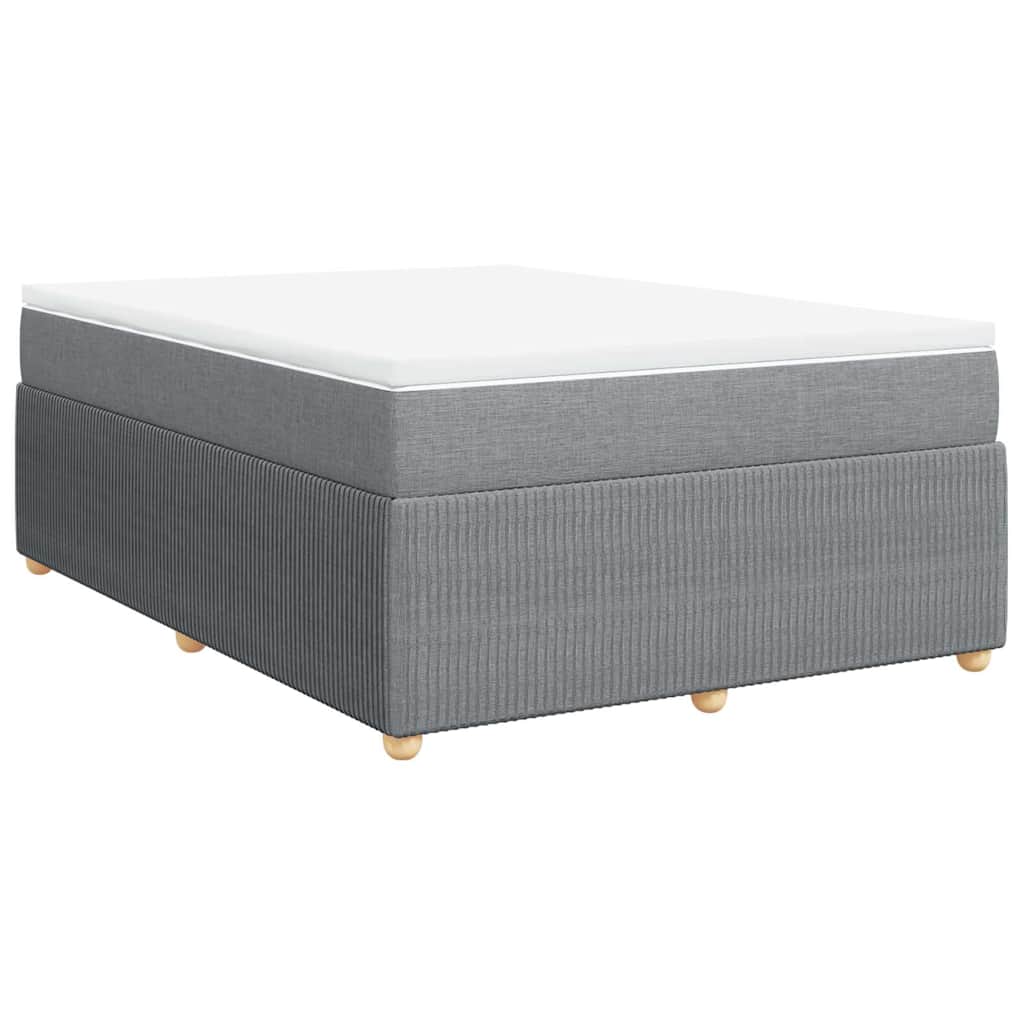Krevet box spring s madracem svjetlosivi 140x200 cm od tkanine