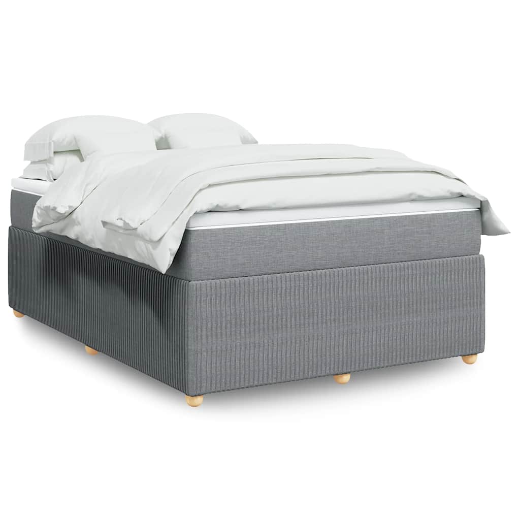 Krevet box spring s madracem svjetlosivi 140x200 cm od tkanine