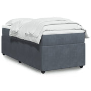 Box spring krevet s madracem tamnosivi 90x190 cm baršunasti
