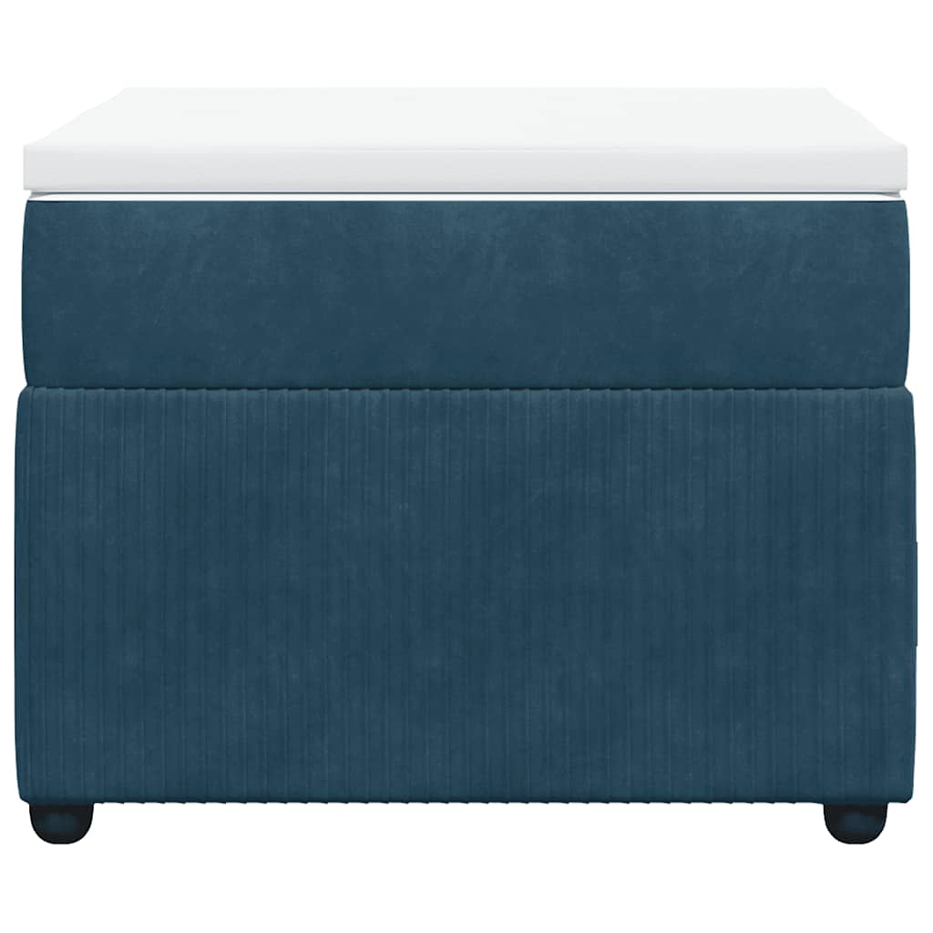 Box spring krevet s madracem tamnoplavi 90x190 cm baršunasti