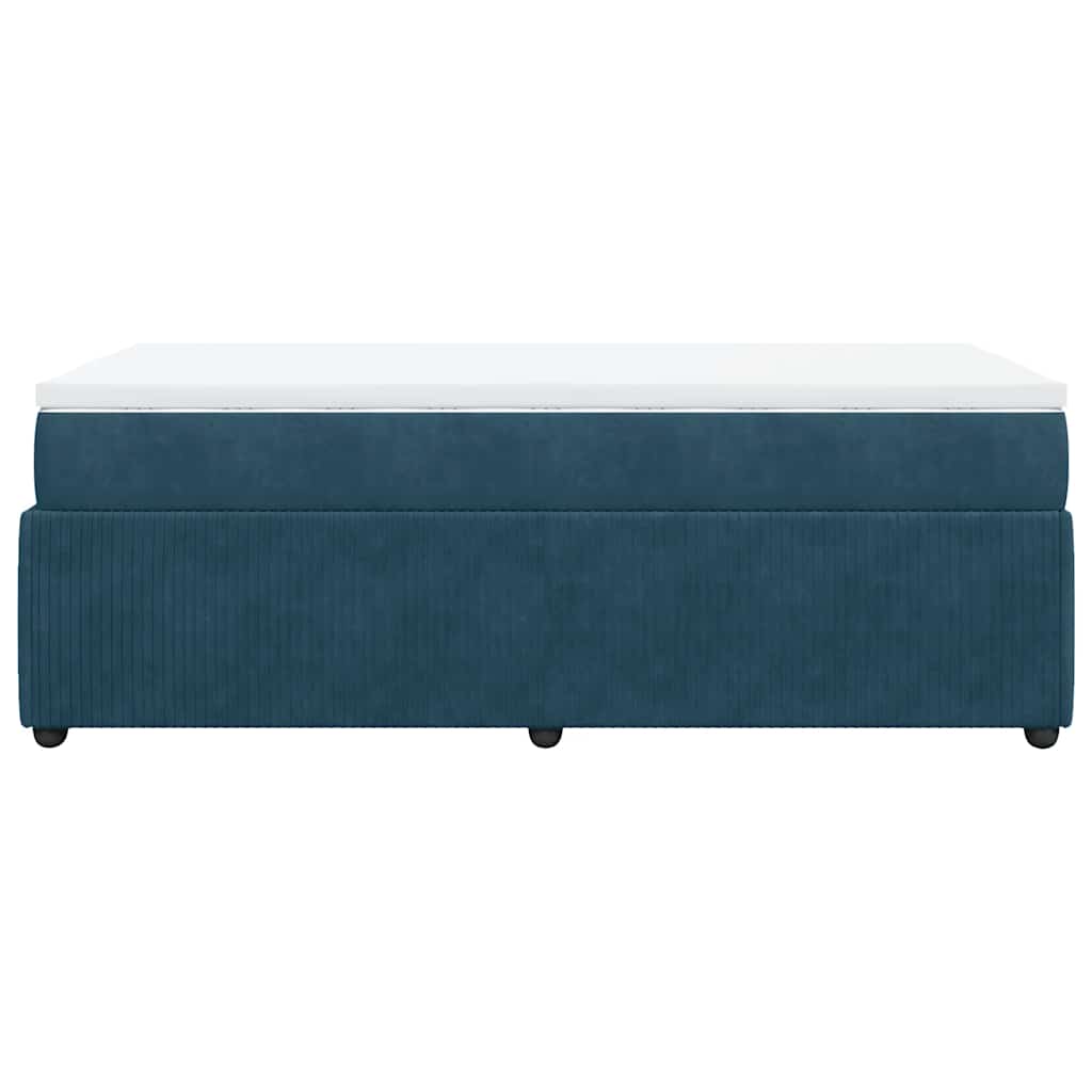 Box spring krevet s madracem tamnoplavi 90x190 cm baršunasti