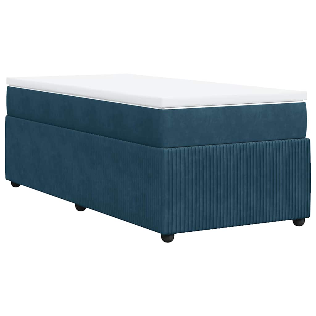Box spring krevet s madracem tamnoplavi 90x190 cm baršunasti