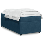 Box spring krevet s madracem tamnoplavi 90x190 cm baršunasti